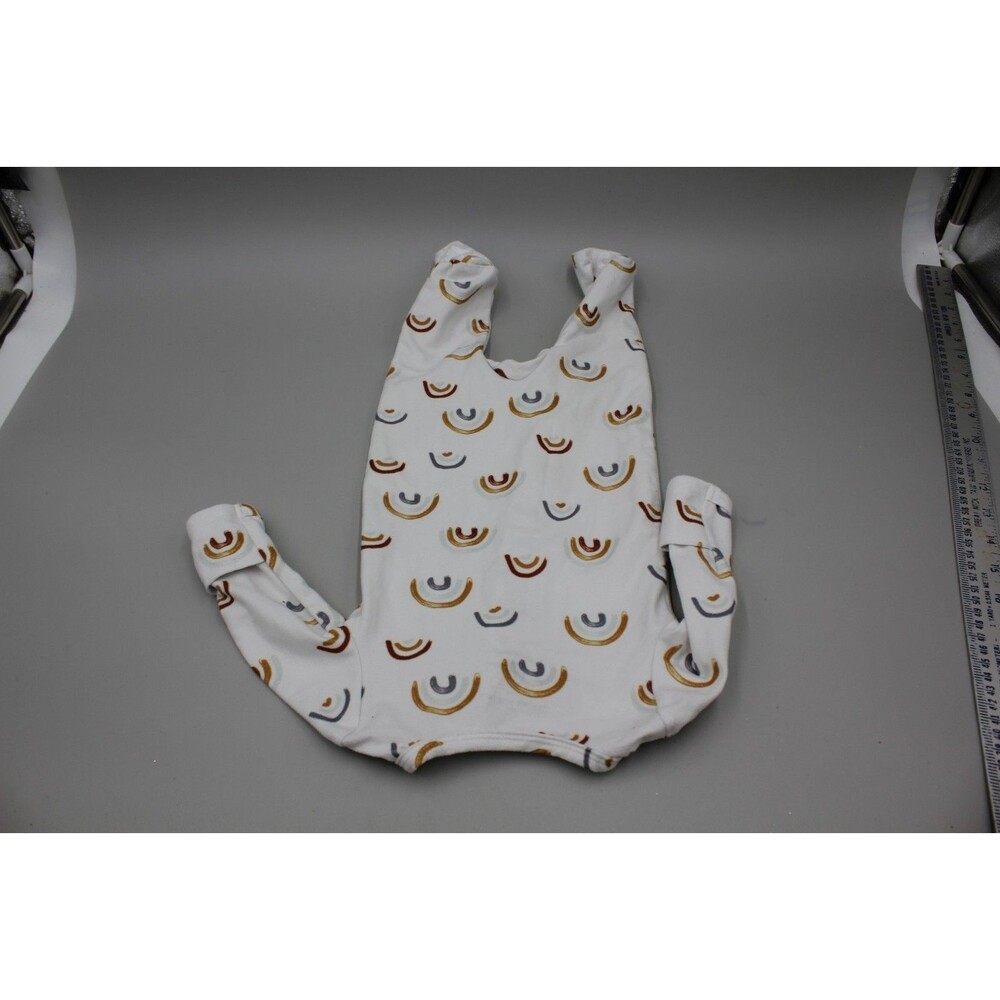 Caden Lane Lot Rainbow Sleeper Baby Feet Zip NEWBORN White CUTE Infant Pajamas - Picture 5 of 6